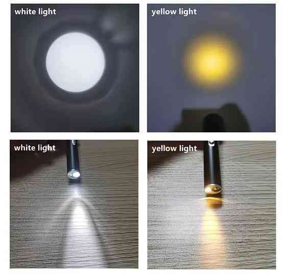 Ліхтарик 2 в 1 біле та жовте світло usb чорний Київ