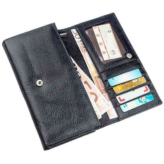 Гаманець-клатч з візитниці Сіро-синій (ST Leather) Київ