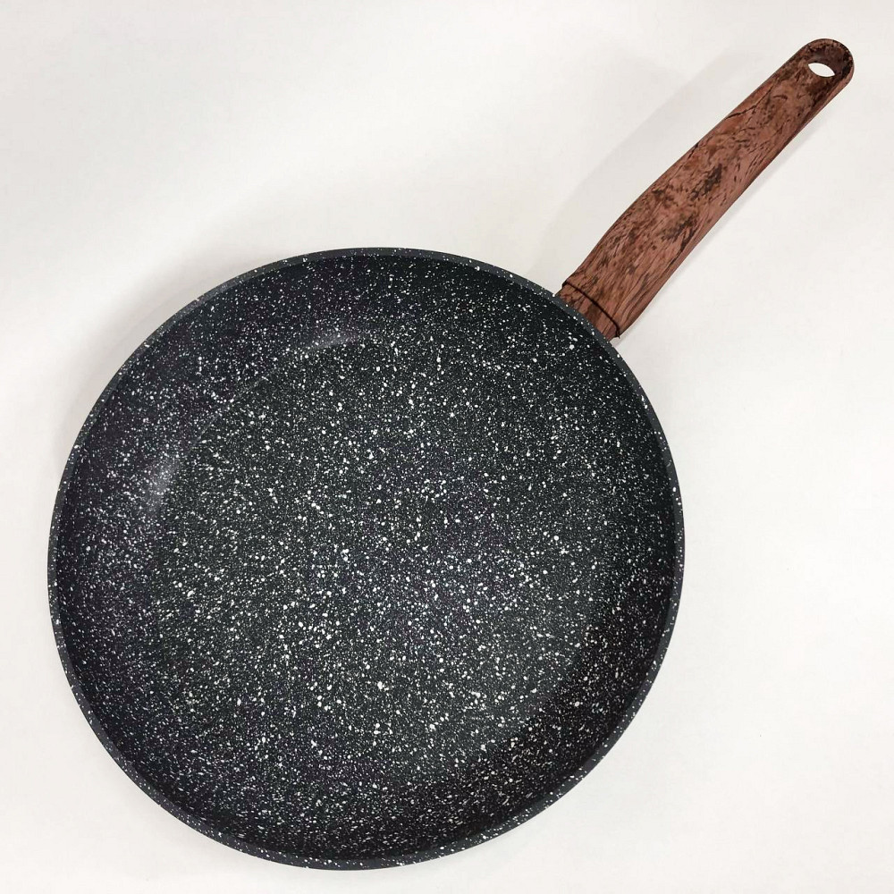 Сковорода с антипригарным покрытием для газовой плиты Well Done WD-1038N 28 см, Сковорода гриль удобная BJ-90 Львов - изображение 3