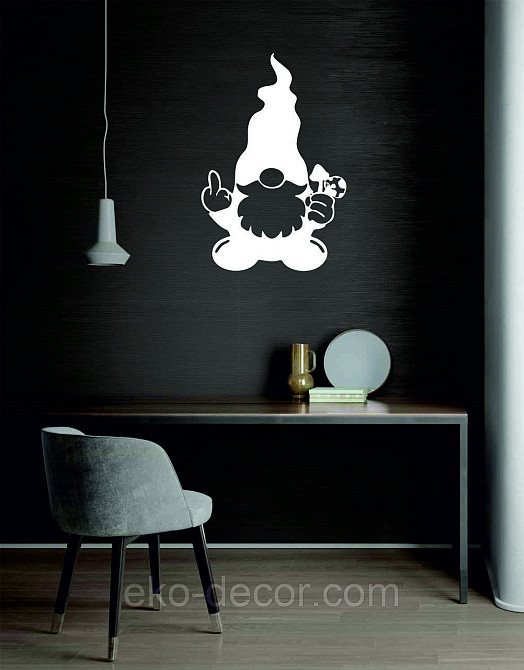 Декоративное настенное Панно «Гном», Декор на стену 50*33 см, Белый Киев - изображение 5