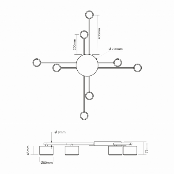 LED Світильник під лампу 8*GX53 накладний білий VL-SPF22B-W Videx Житомир