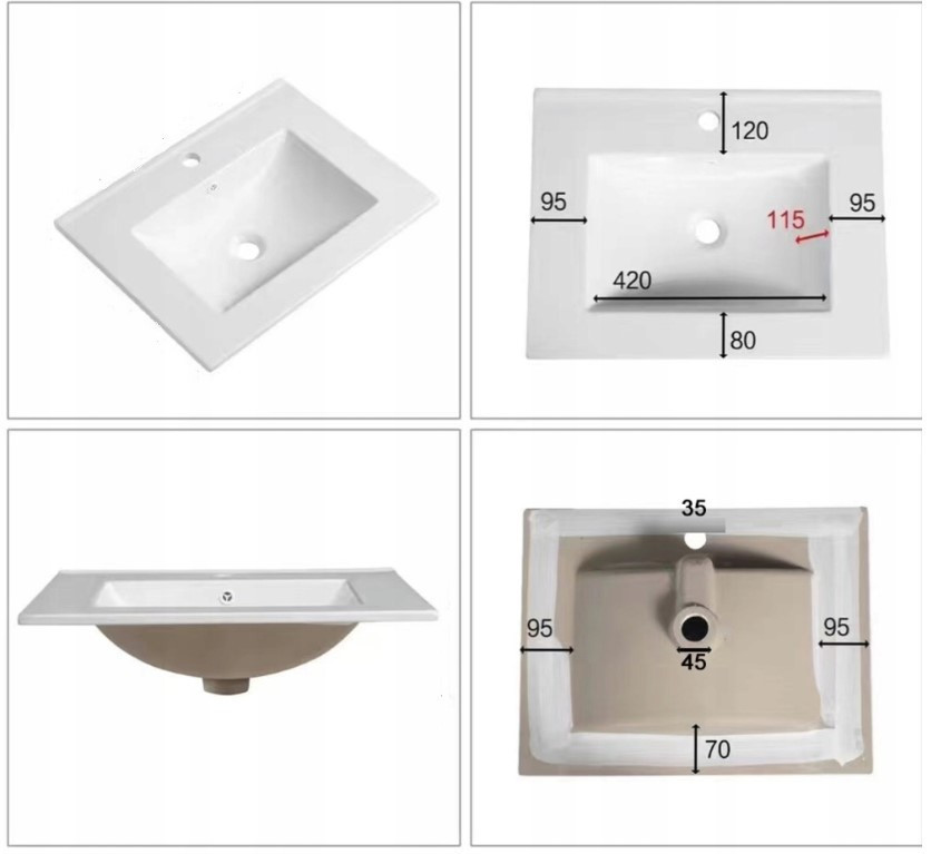 Тумба напольная металическая с умывальником AVKO RGF1841 60х46х85 см (2112401112) Киев - изображение 5