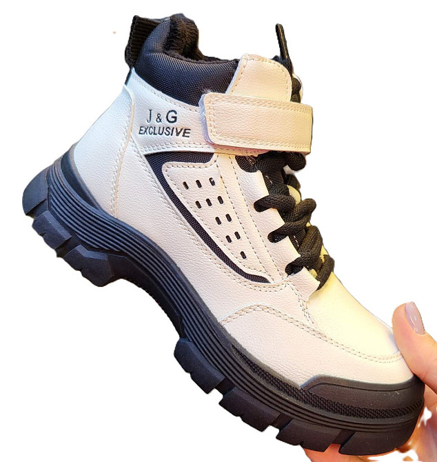 Детские демисезонные белые ботинки для девочек на флисе 32,34,36 Николаев - изображение 2