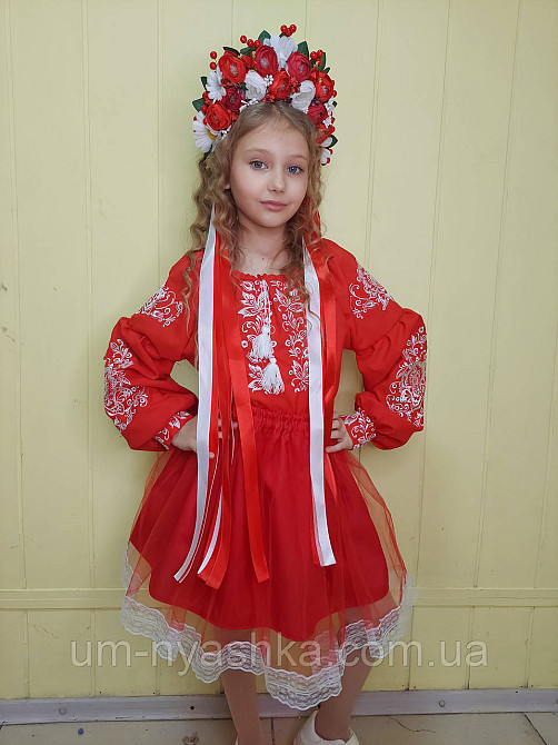 Дитяча вишиванка червона Троянда на червоному Кривий Ріг - фото 8