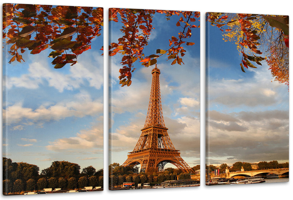 Модульна картина Осінь Париж (53x100sм) Art-14_3А 100x150 см Київ - фото 1