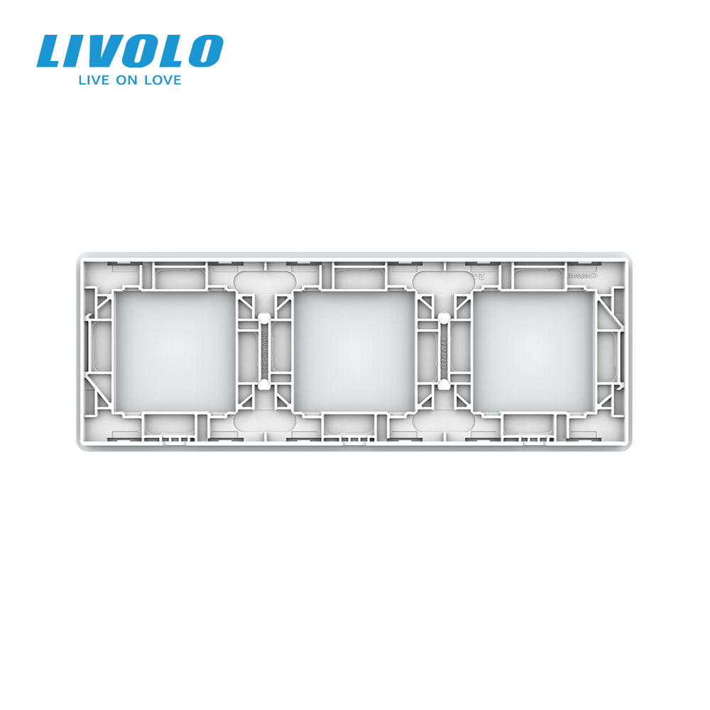 LIVOLO Рамка 3-постова порожня для трьох Х-сенсорних вимикачів (Х-Х-Х) LIVOLO, загартоване скло Коломия - фото 2