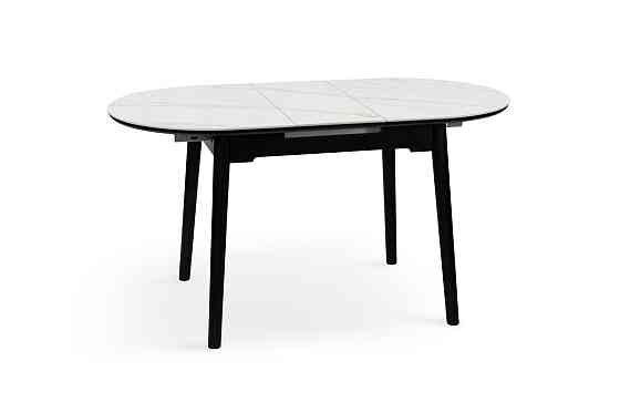 Стіл Тітан 110/140*75, чорний/керам білий Киев