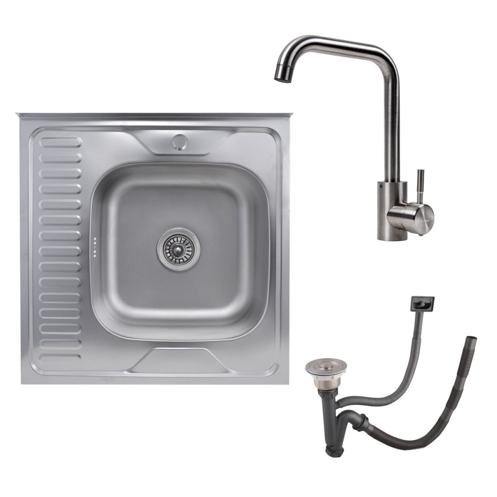 VALESO КОМПЛЕКТ мийка накладна 6060 САТИН "R" 0,7/160 TM Valeso + змішувач NS02A Valeso Коломыя - изображение 1