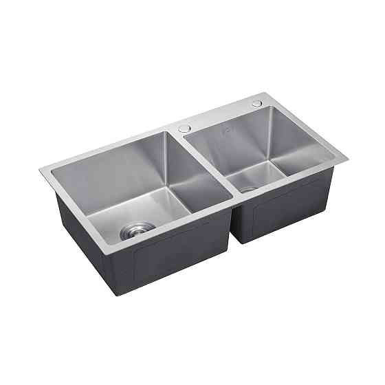 Кухонная мойка с нержавеющей стали Kroner KRP Gebürstet - 78х43ZHM на две чаши (3/1 мм) Киев