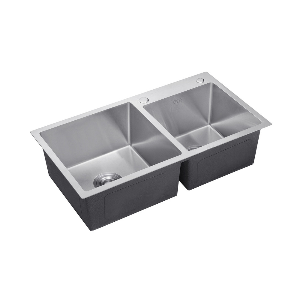 Кухонная мойка с нержавеющей стали Kroner KRP Gebürstet - 78х43ZHM на две чаши (3/1 мм) Киев - изображение 3
