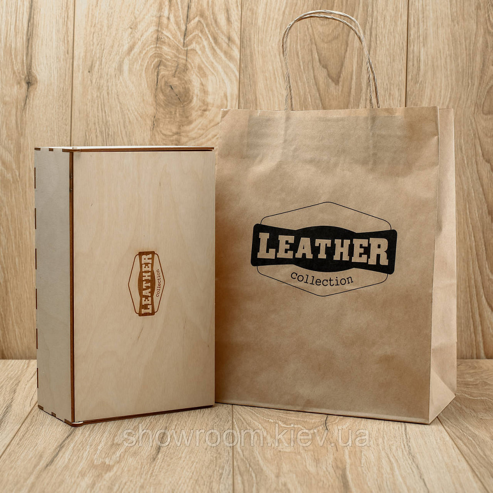 Чоловічий подарунковий набір Leather Collection (гаманець та ремінь автомат) (LC010) Київ - фото 7