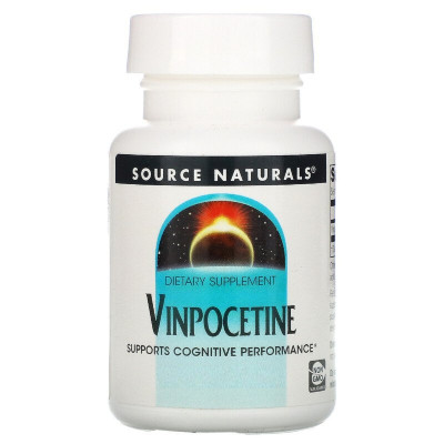 Травы Source Naturals Винпоцетин,10 мг, Vinpocetine, 60 таблеток (SN1398) Винница - изображение 1