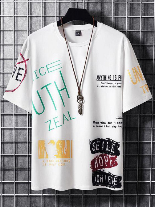 Футболка мужская с принтом  46 Белая 2664091025 Днепр - изображение 1