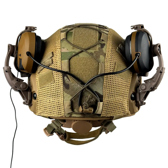 Комплект шлем Fast Helmet NIJ IIIA + наушники Walkers Razor Slim с чебурашкой + кавер Мультикам XL Винница