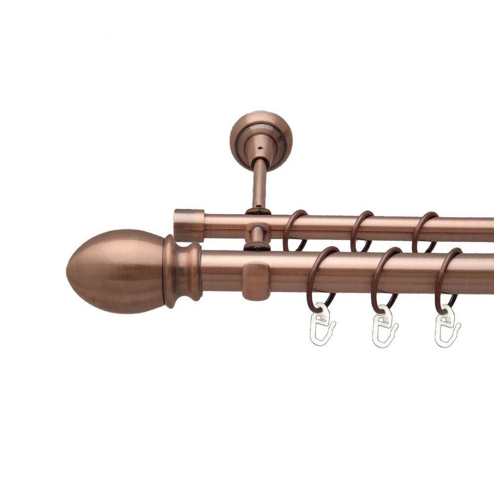 Карниз Orvit Белуно металевий дворядний відкритий гладка труба кільце металеве Мідь 25\16 мм 240 см Львов - изображение 1