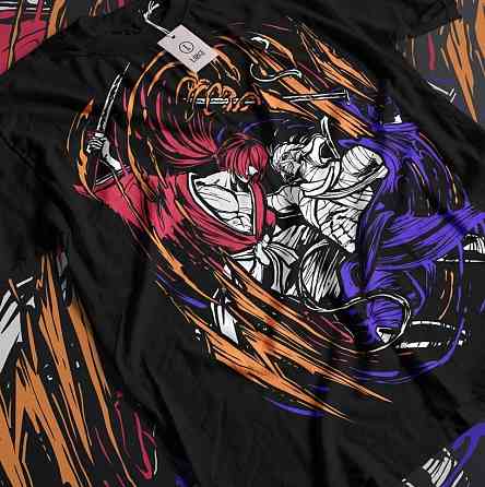 Футболка аниме Руроуни Кенсхин Самураи Химура оверсайз (S/M/L) Черний AnimeJ1210 Днепр