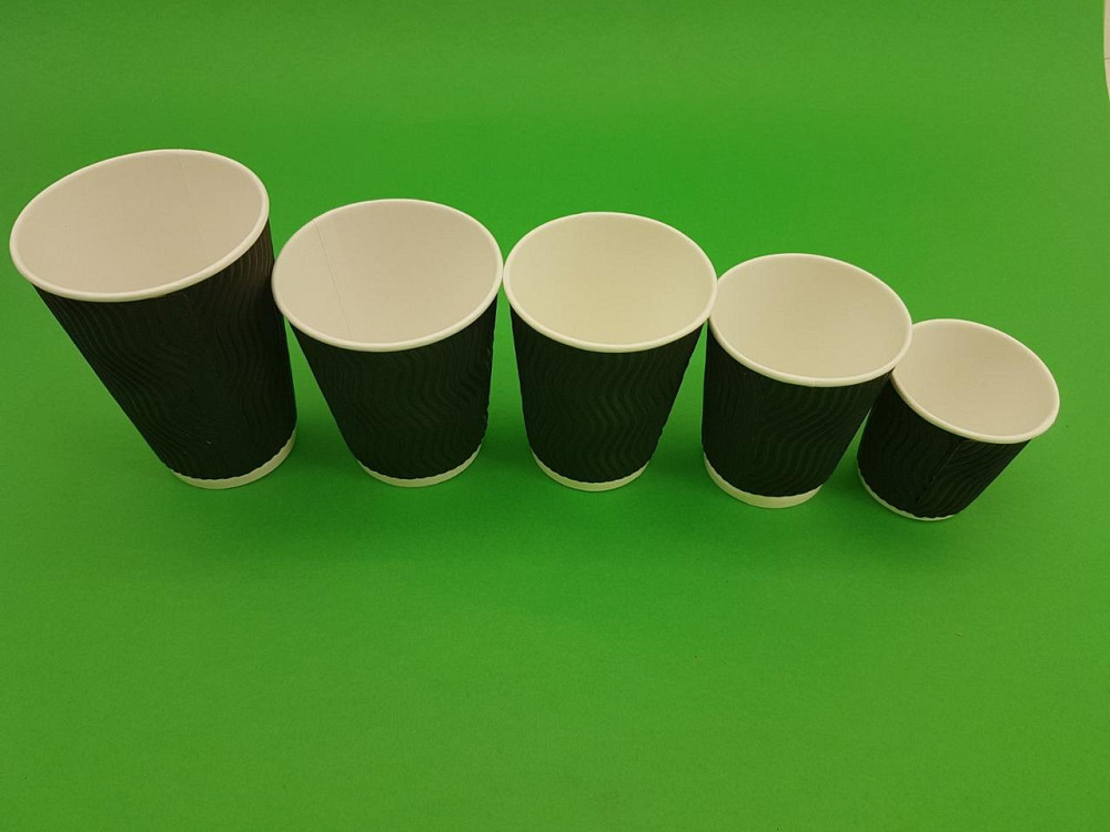 Стакан гофрований 400мл Чорний (15 шт) Харків - фото 3