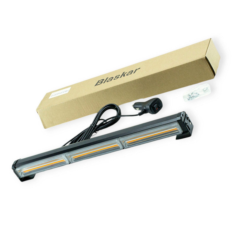 Фара LED прямоугольная 450х40х45 (Д В Ш) 3 секции желтый, стробоскоп, штекер в прикуриватель дополнительная Мукачево - изображение 1