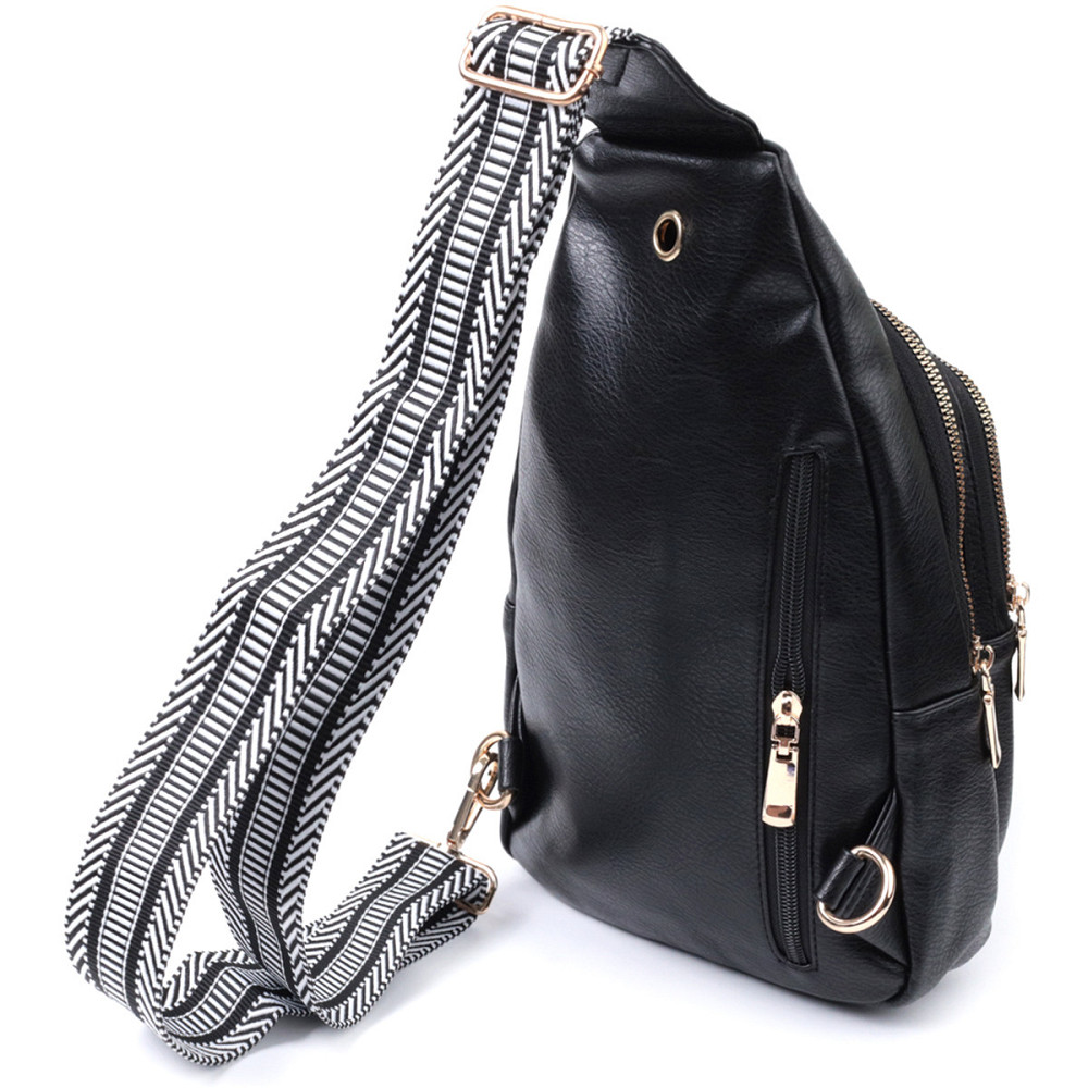 Интересная женская сумка с одной лямкой через плечо из экокожи Vintage 22759 Черный Киев - изображение 2