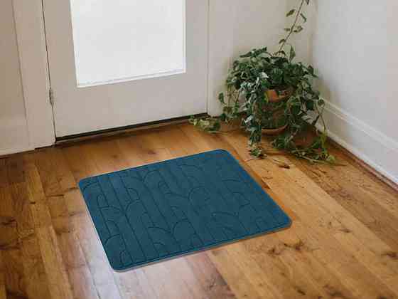 Універсальний низькопрофільний килимок для ванної та коридору Aquarius з антиковзкою гумовою основою 50х70 см Смарагдовий Буча