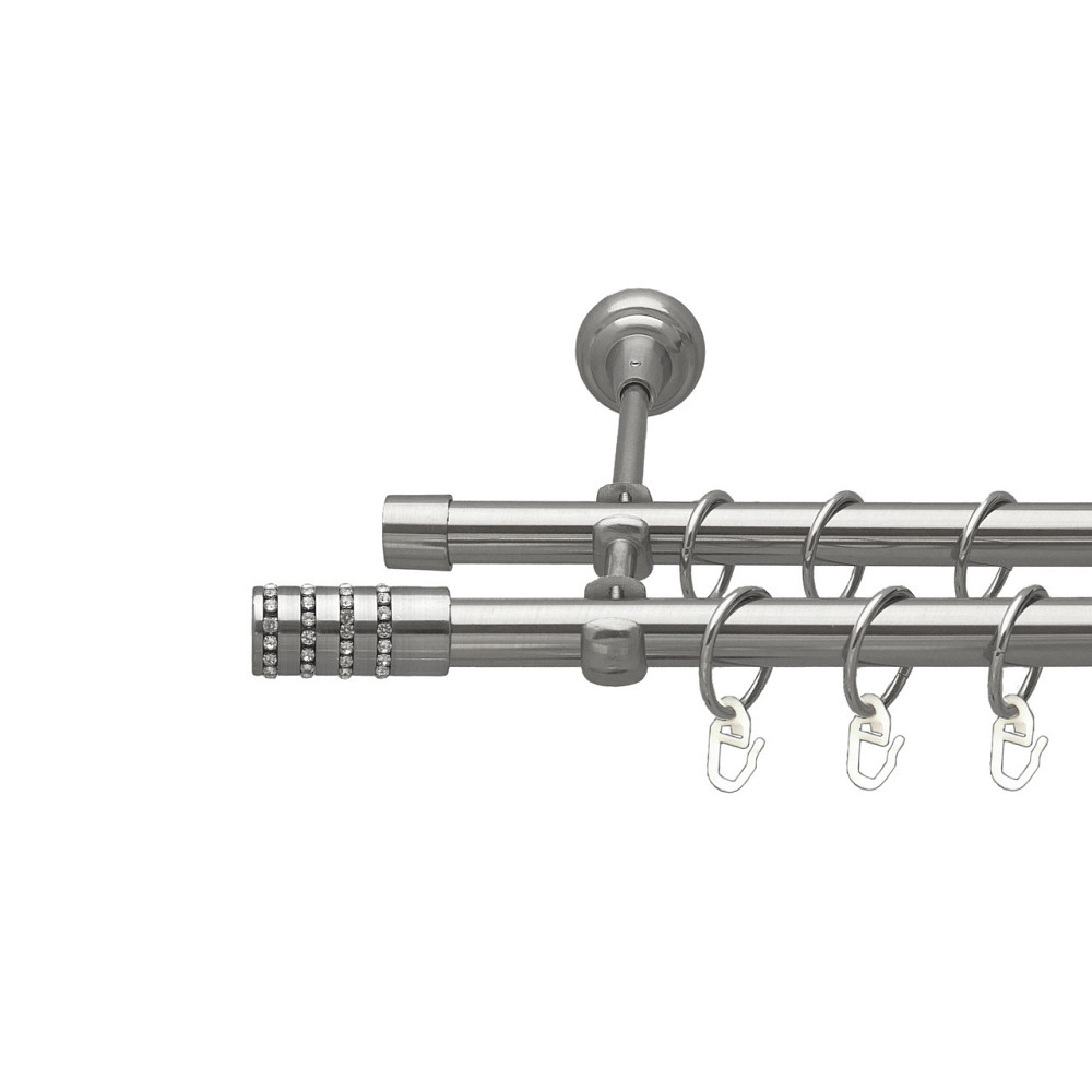 Карниз Orvit Барамелла металевий дворядний відкритий Нержавіюча Сталь 19\19 мм 240 см (00-00016052) Львів - фото 1