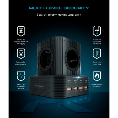 Зарядное устройство Armorstandart ARP-544 Resolute Power USB-C 100W GaN 2m Black (ARM73177) Винница - изображение 2