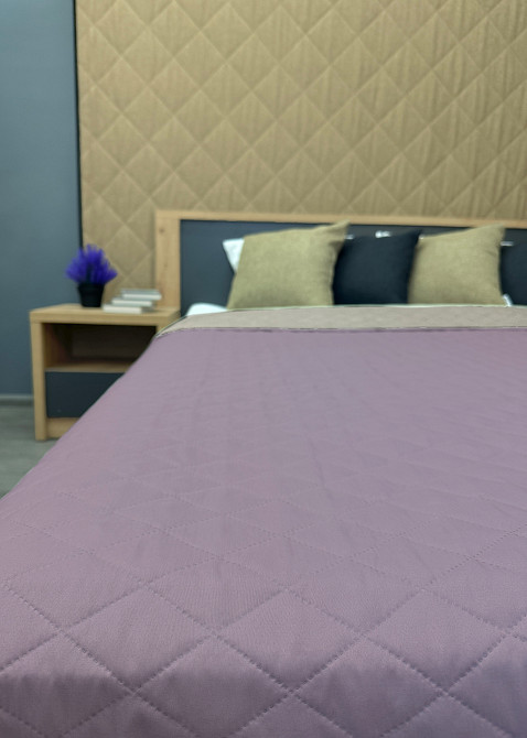 Покрывало двустороннее Decorator Microfiber ромб 160х215 см сиреневый с бежевым (85-123) Киев - изображение 5
