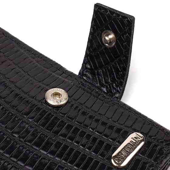 Цікавий чоловічий гаманець із натуральної фактурної шкіри CANPELLINI 21789 Чорний Київ