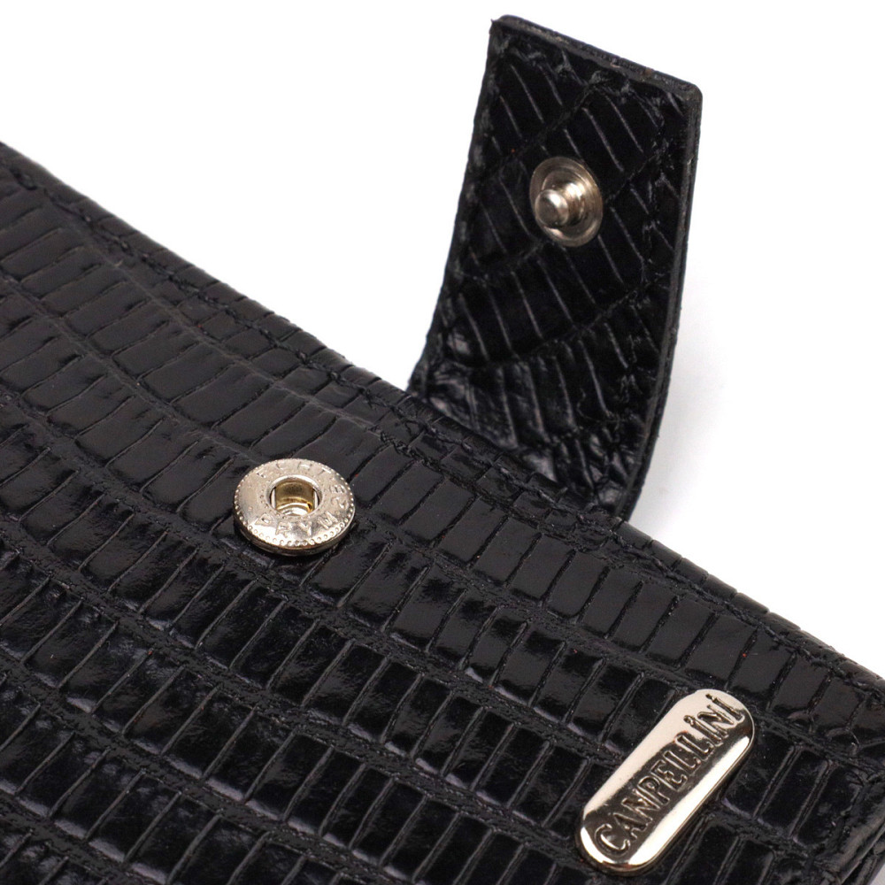 Интересный мужской бумажник из натуральной фактурной кожи CANPELLINI 21789 Черный Киев - изображение 5