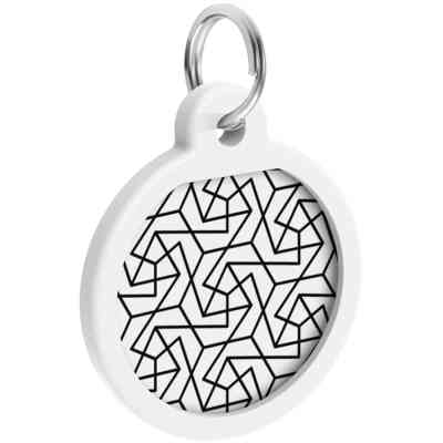 Адресник для животных WAUDOG Smart ID с QR паспортом "Геометрия", круг 25 мм (0625-0202) Винница