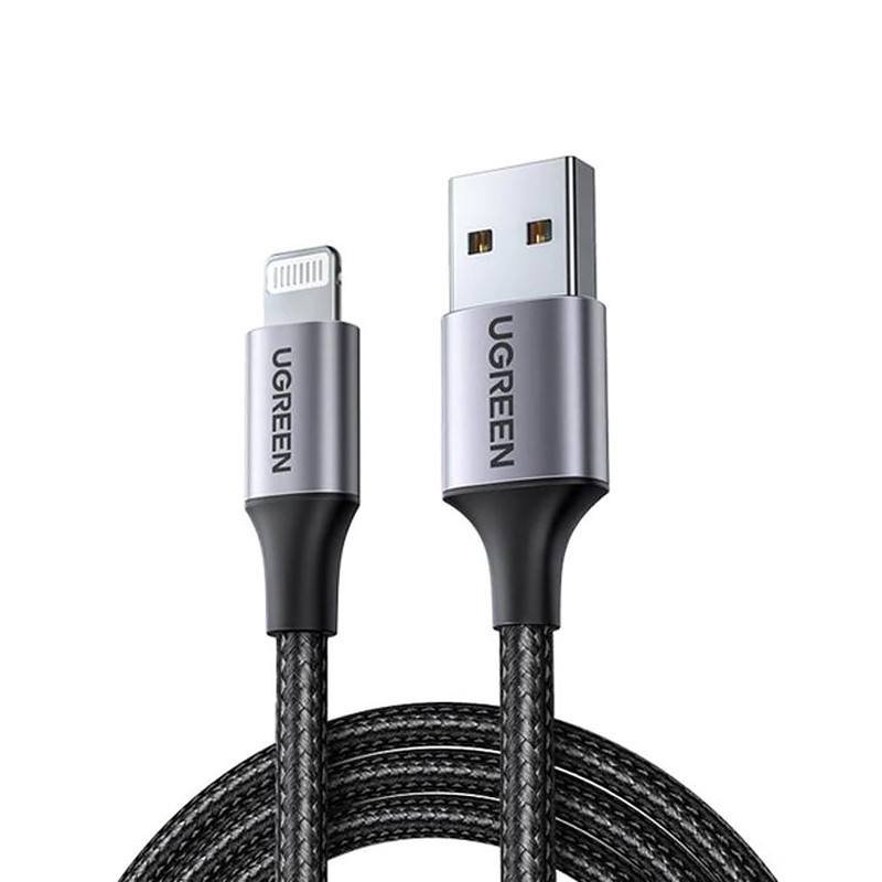 Кабель USB 2.0 AM-Lightning M, 2 м, 2.4A, Чорний, US199 UGREEN Вінниця - фото 1