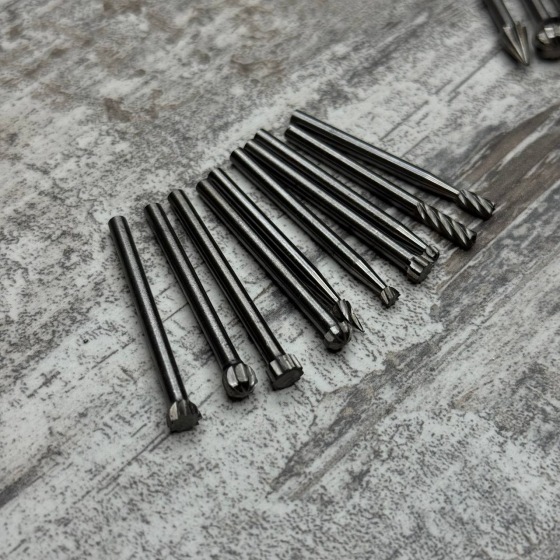 Набор борфрез по дереву 20шт HSS сталь, хвостовик 3мм для гравера и мини дрели Киев