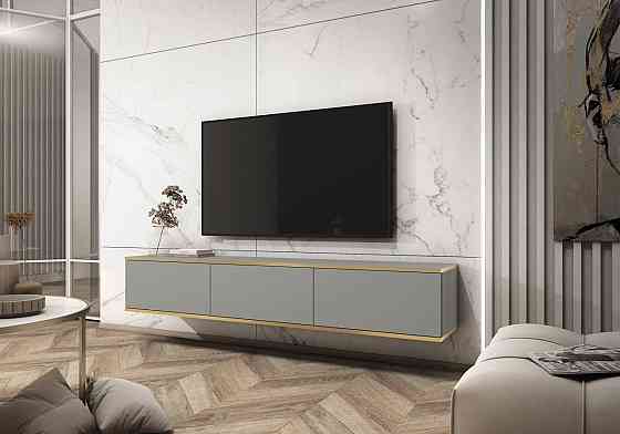 Тумба під телевізор навісна Perfect Home Оро / Oro 3-дверна RTV175 Сірий (PFH-091360) Дніпро