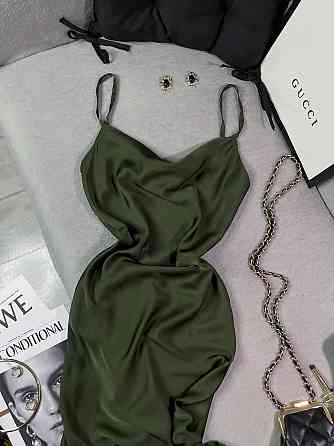 Жіноче романтичне елегантне плаття шовк Хакі, 42/44 Одеса