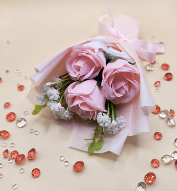 Мило-букет "Троянда" Рожевий Сміла - фото 3