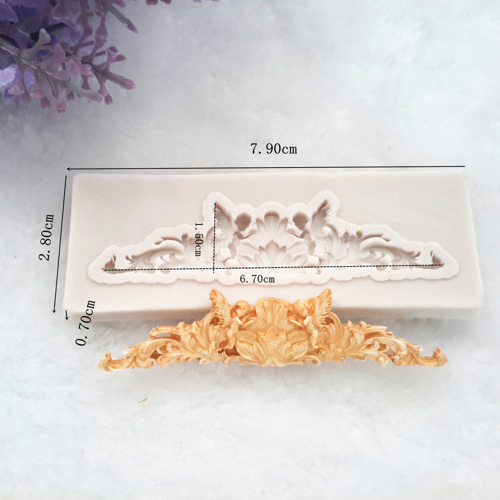 Молд силиконовый Ангелы 79 на 28 мм серый Киев - изображение 4