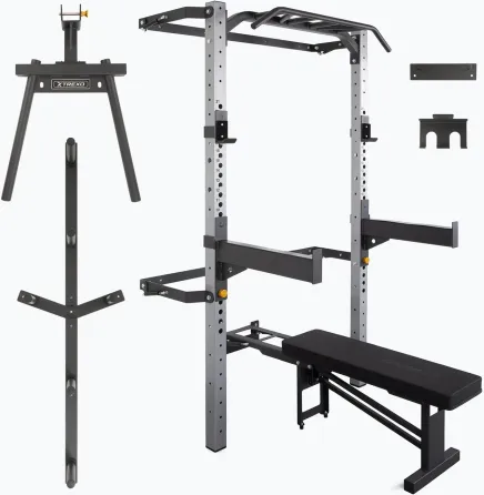 Тренажер Klatka ścienna TREXO Mercury z ławką i wieszakiem na Тарілки czarny Київ