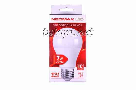 Светодиодная LED лампочка neomax 7W NX7L E27 4000K Днепр