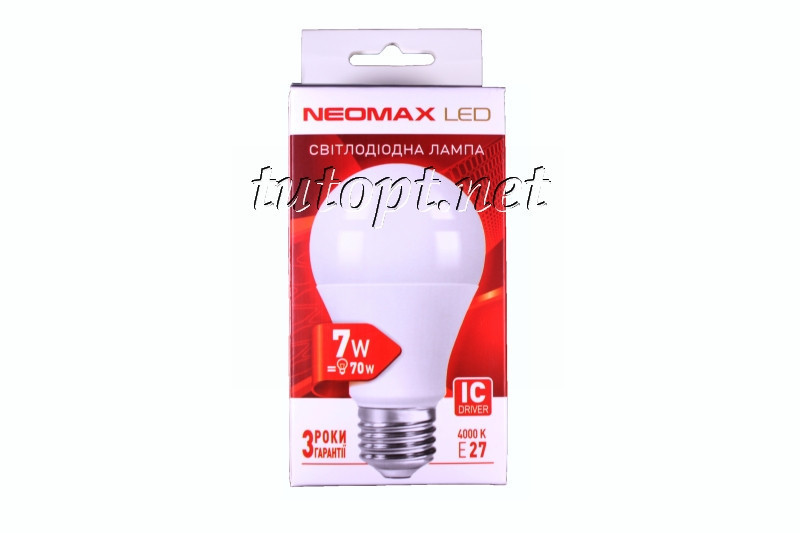 Светодиодная LED лампочка neomax 7W NX7L E27 4000K Днепр - изображение 2