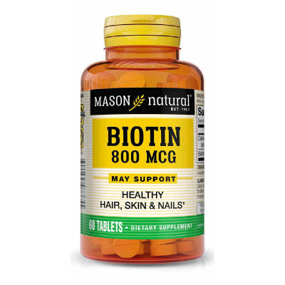 Вітамін Mason Natural Біотин 800 мкг, Biotin, 60 пігулок (MAV07365) Вінниця - фото 1