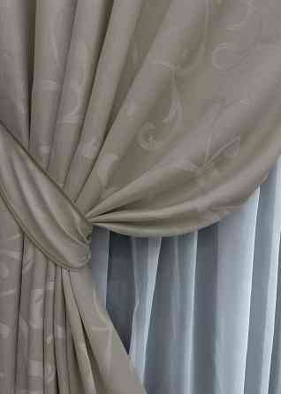 Комплект готовых штор VR-Textil Жаккард Allure № 1617ш Тауп 150х270 см 2 шт (33-0487) Киев