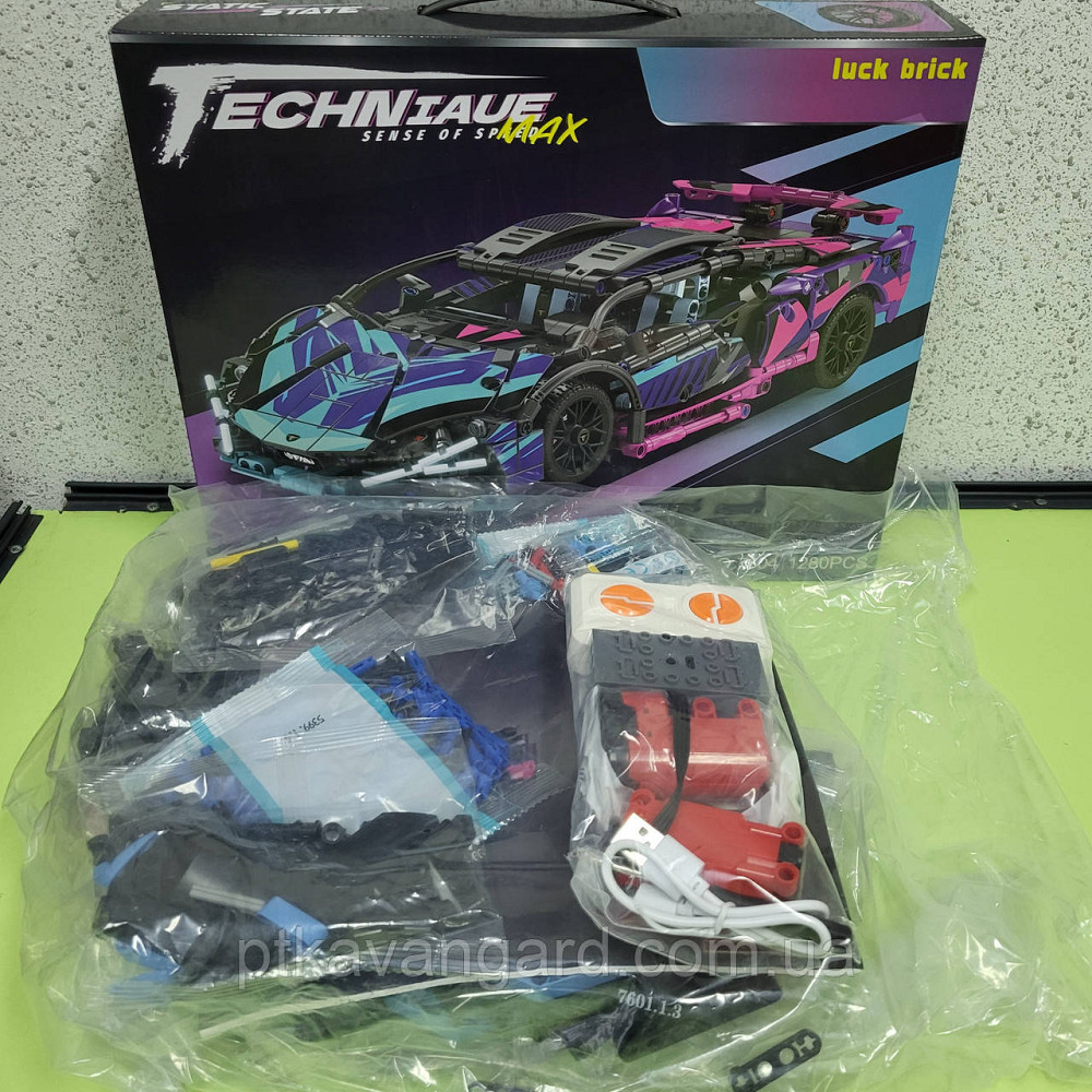 Конструктор машинка на радиоуправлении Lamborghini Sian 1314 деталей с пультом 7601 M Хмельницкий - изображение 5