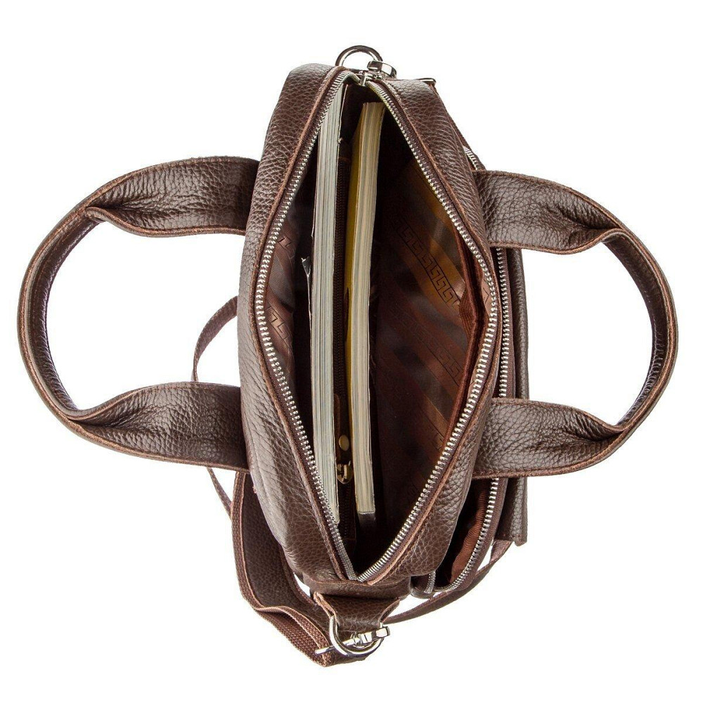 Качественная мужская сумка вертикального формата SHVIGEL 11168 под А4 Коричневая флотар Киев - изображение 2