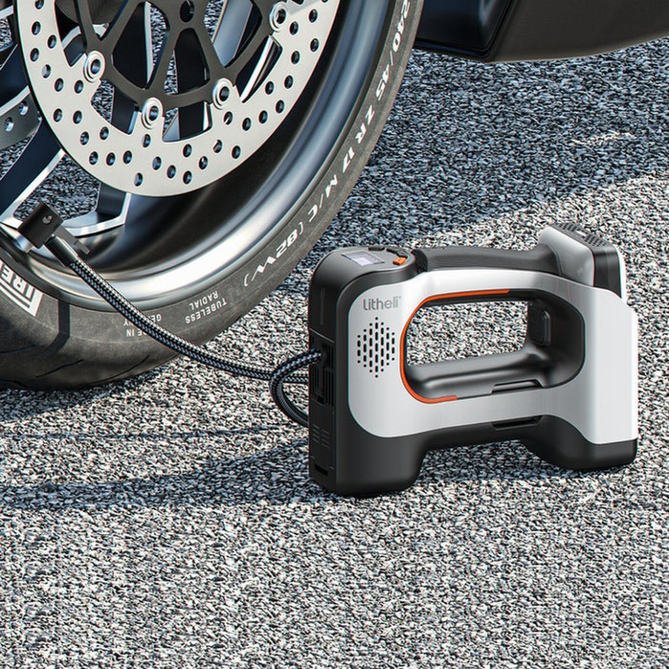 Акумуляторний компресор Litheli з ліхтарем, живлення від павербанку (УМБ Litheli Power Bank 20000 mAh, 45 W, 2А в комплекті) Киев - изображение 13