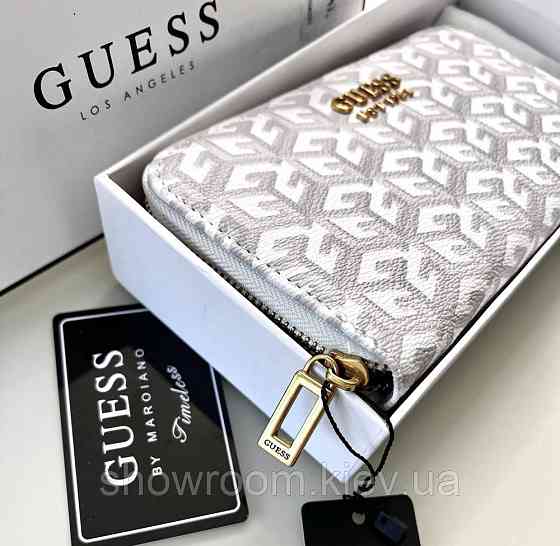 Женский кошелек на молнии Guess (7594) белый Киев