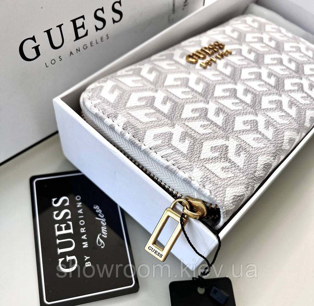 Жіночий гаманець на змійці Guess (7594) білий Київ - фото 4
