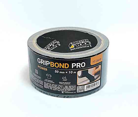 MASTERTOOL Стрічка армована MASTERTOOL GripBond Pro Power t 80°C 50 мм×10 м чорна 77-2610 Коломия