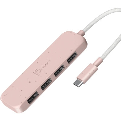 Концентратор J5create USB-C to 4xUSB-A 3.2 10Gbps rose (JCH341ER-N) Винница - изображение 2