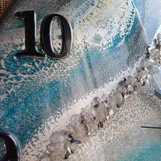 Годинник настінний 50 см з епоксидної смоли ручної роботи Дніпро