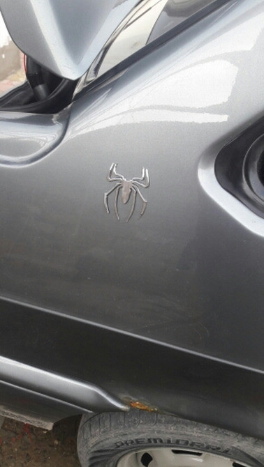 Металева наклейка на авто Павук Срібло не іржа Київ - фото 7
